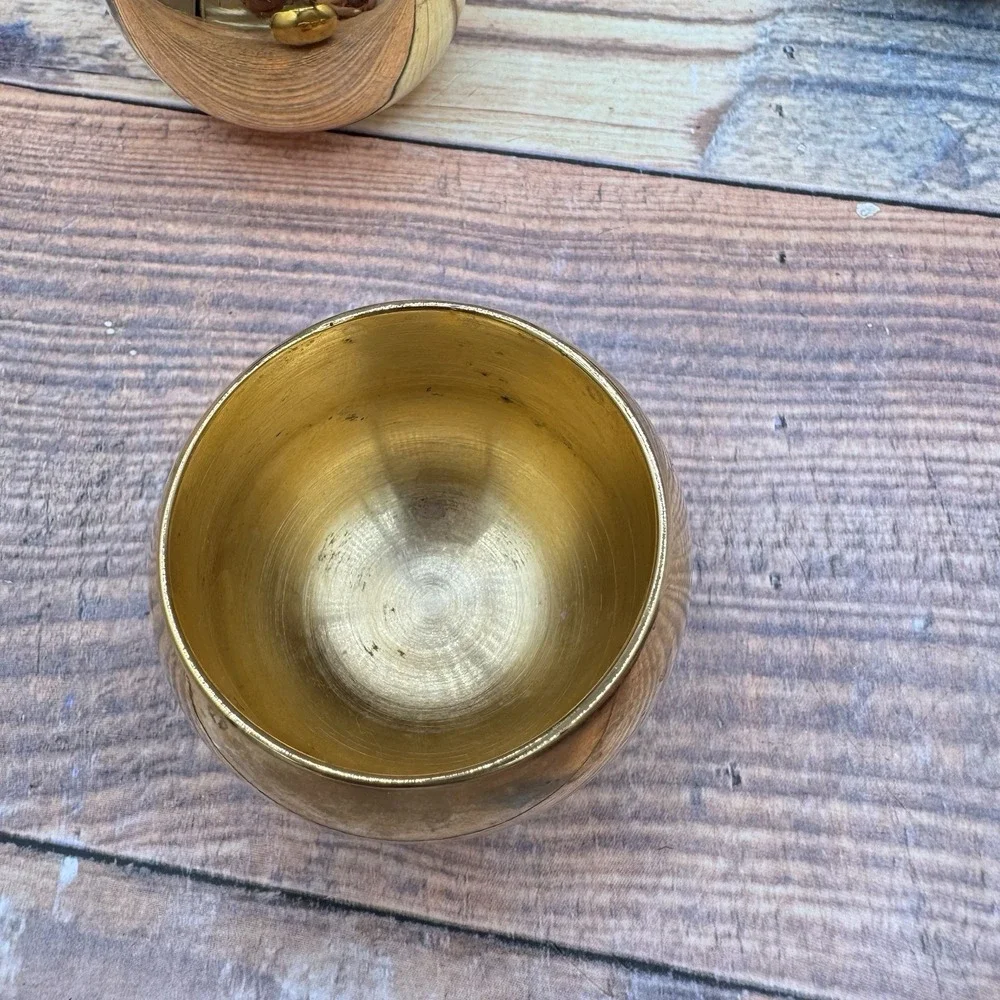 Vintage Korean SOJU Shot Glass 24K Gold Plated Set‎ of 4 Stainless Steel Sake